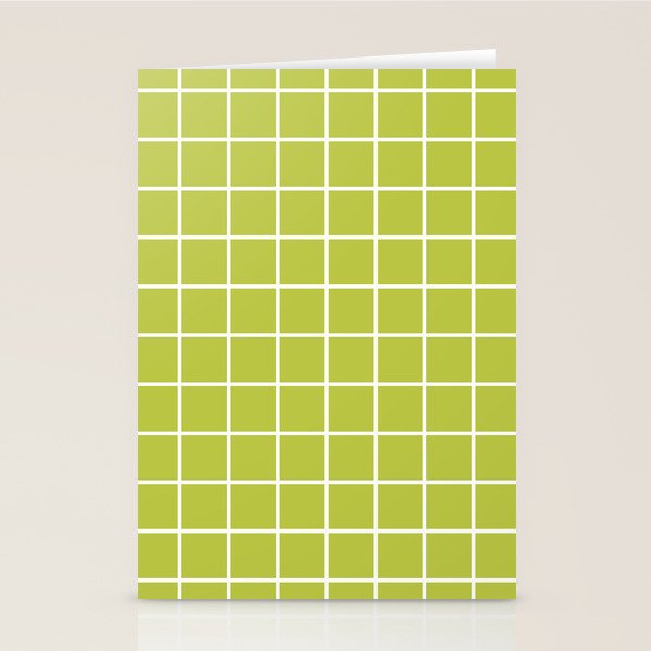 Grid Pattern Chartreuse 2 Stationery Card Gallery Image 1