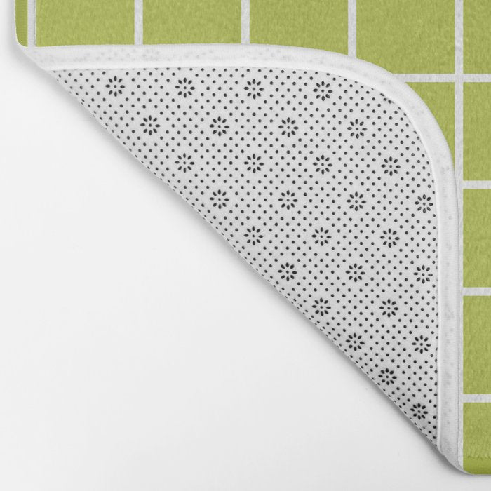 Grid Pattern Chartreuse 2 Bath Mat Gallery Image 2