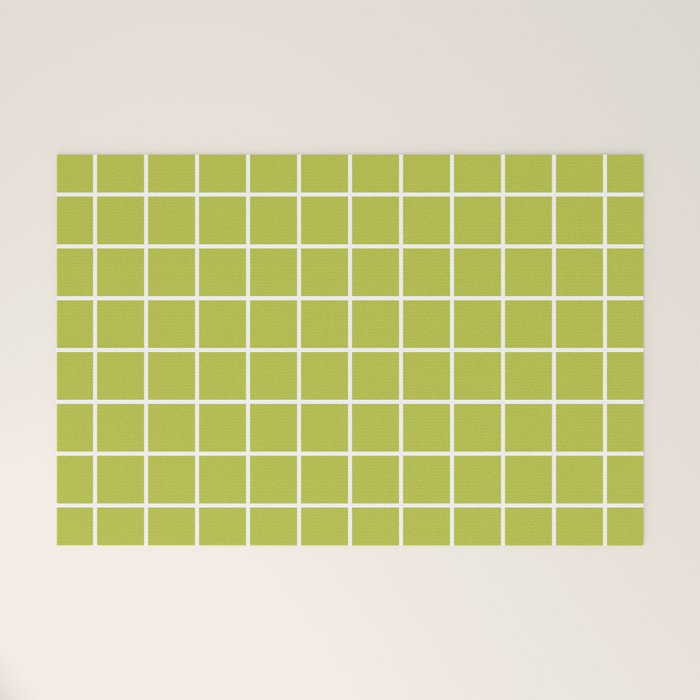 Grid Pattern Chartreuse 2 Welcome Mat Gallery Image 1