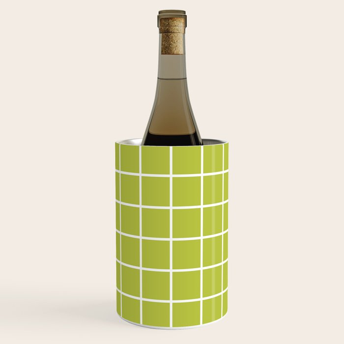 Grid Pattern Chartreuse 2 Wine Chiller Gallery Image 1