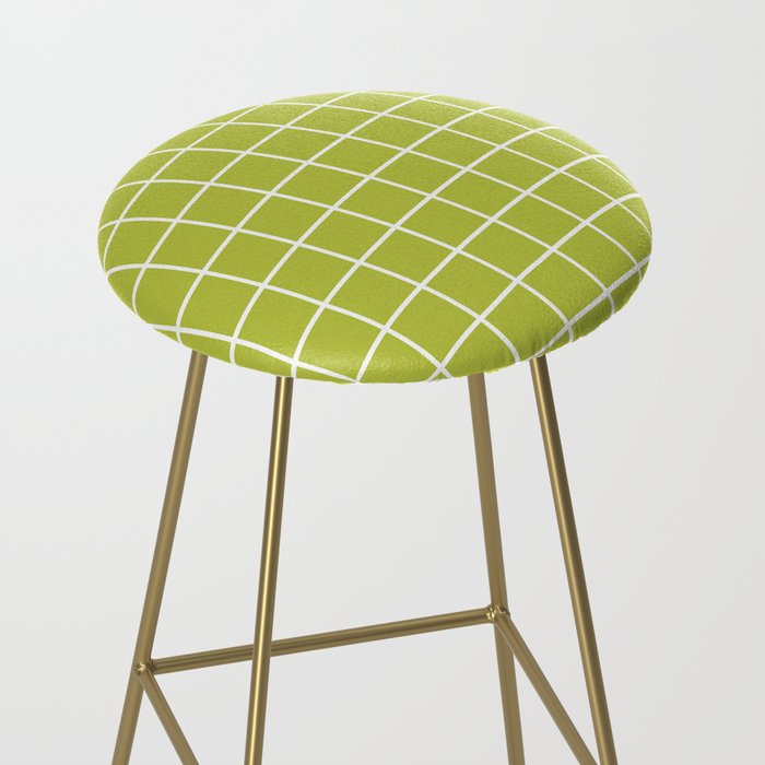Grid Pattern Chartreuse 2 Stool Gallery Image 2