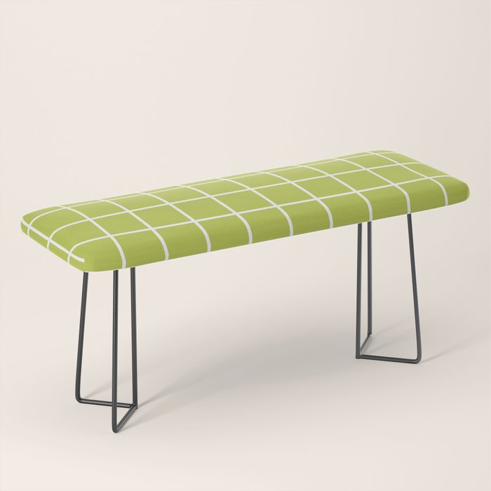 Grid Pattern Chartreuse 2 Bench Gallery Image 1