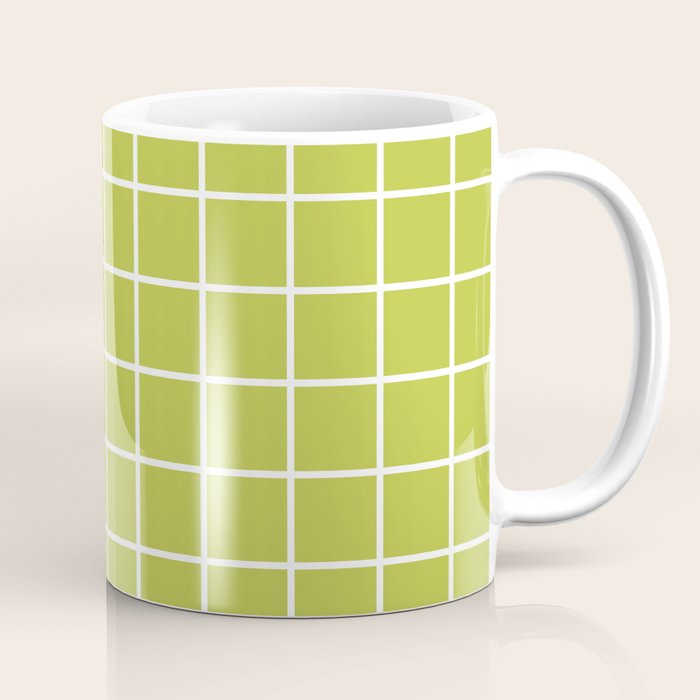 Grid Pattern Chartreuse 2 Coffee Mug Gallery Image 1