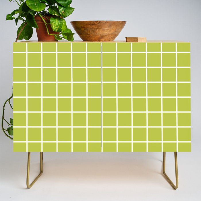 Grid Pattern Chartreuse 2 Credenza Gallery Image 1