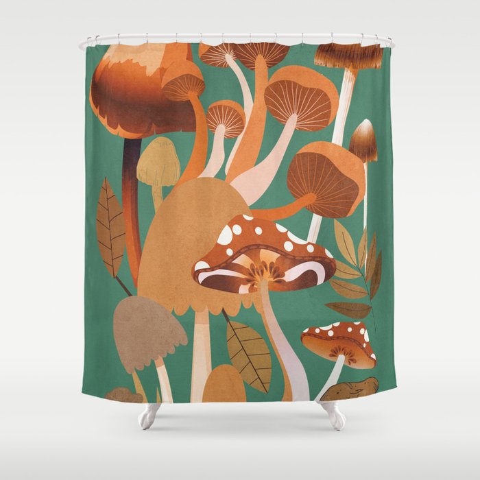 Mushrooms 4 Shower Curtain Gallery Image 1