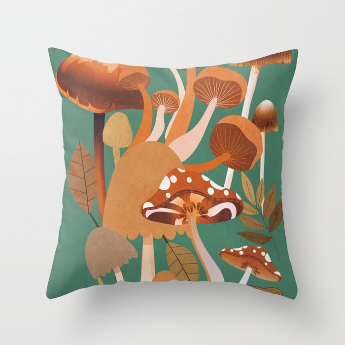 Mushrooms 4 Throw Pillow Gallery Image 6