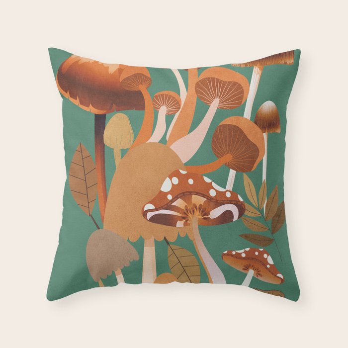 Mushrooms 4 Throw Pillow Gallery Image 6