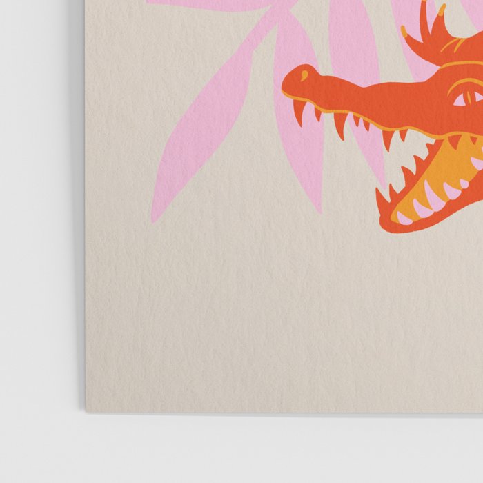 Crocodile - Orange & Pink Poster Gallery Image 3