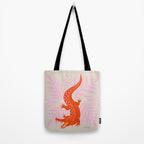 Crocodile - Orange & Pink Tote Bag Gallery Image 2