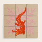 Crocodile - Orange & Pink Wood Wall Art Gallery Image 1