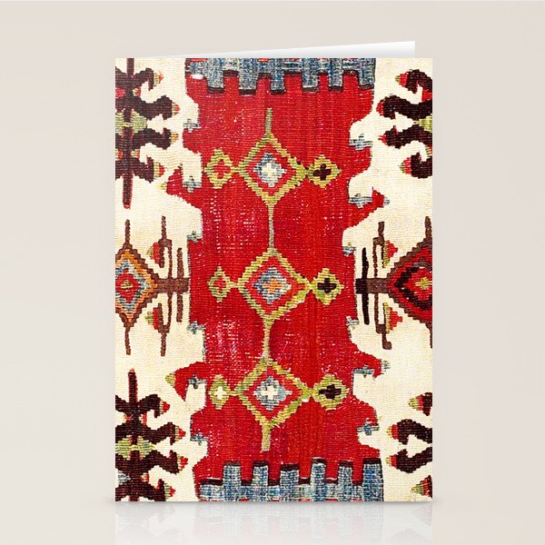 Burdur  Antique South West Anatolia Turkish Kilim Print Stationery Card Gallery Image 2