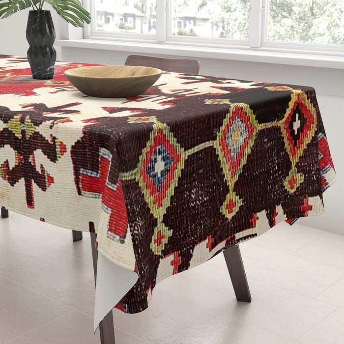 Burdur  Antique South West Anatolia Turkish Kilim Print Tablecloth Gallery Image 3