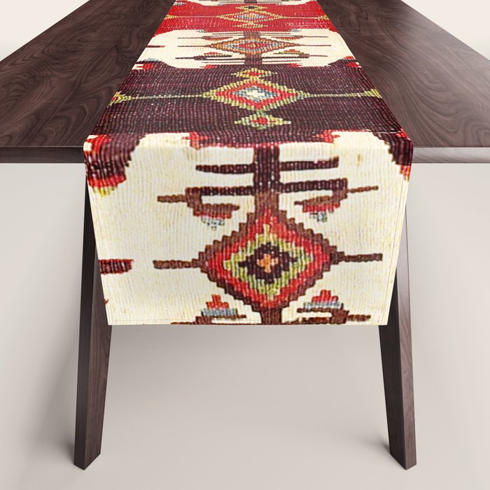 Burdur  Antique South West Anatolia Turkish Kilim Print Table Runner Gallery Image 1