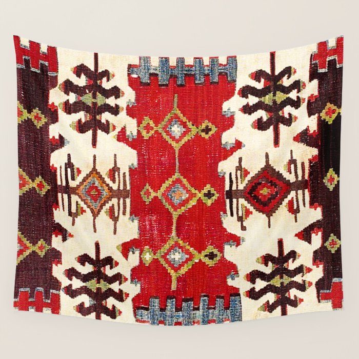 Burdur  Antique South West Anatolia Turkish Kilim Print Wall Tapestry Gallery Image 4