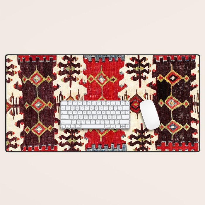 Burdur  Antique South West Anatolia Turkish Kilim Print Desk Mat Gallery Image 1