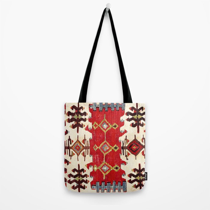 Burdur  Antique South West Anatolia Turkish Kilim Print Tote Bag Gallery Image 2