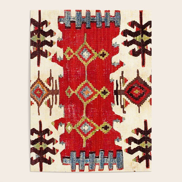 Burdur  Antique South West Anatolia Turkish Kilim Print Poster Gallery Image 1