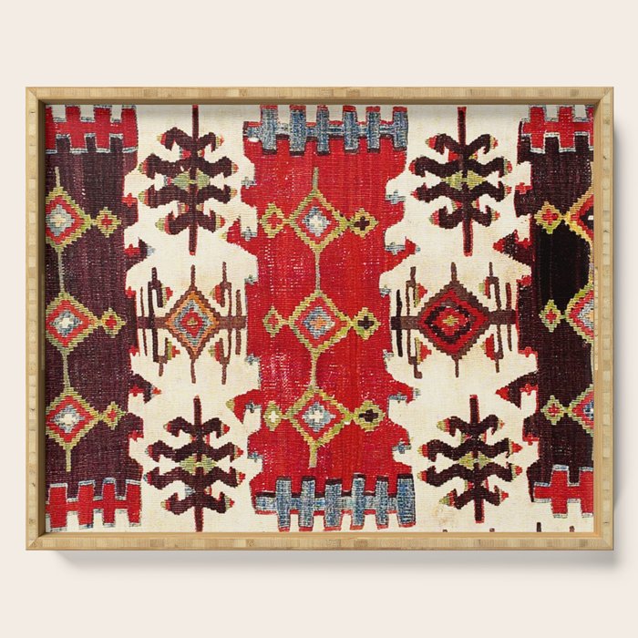 Burdur  Antique South West Anatolia Turkish Kilim Print Serving Tray Gallery Image 1