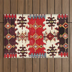 Burdur  Antique South West Anatolia Turkish Kilim Print Outdoor Rug Gallery Image 1