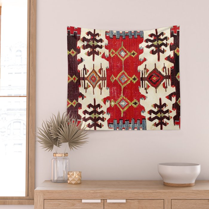 Burdur  Antique South West Anatolia Turkish Kilim Print Wall Tapestry Gallery Image 2