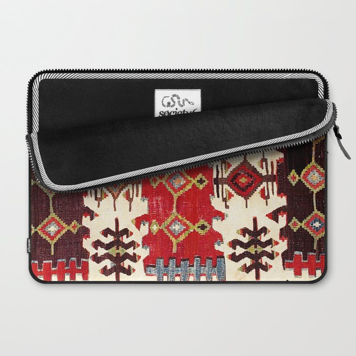 Burdur  Antique South West Anatolia Turkish Kilim Print Laptop Sleeve Gallery Image 2
