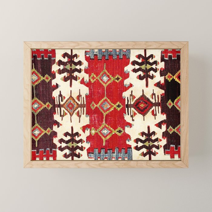 Burdur  Antique South West Anatolia Turkish Kilim Print Mini Art Print Gallery Image 1