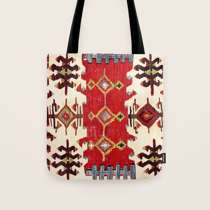Burdur  Antique South West Anatolia Turkish Kilim Print Tote Bag Gallery Image 1