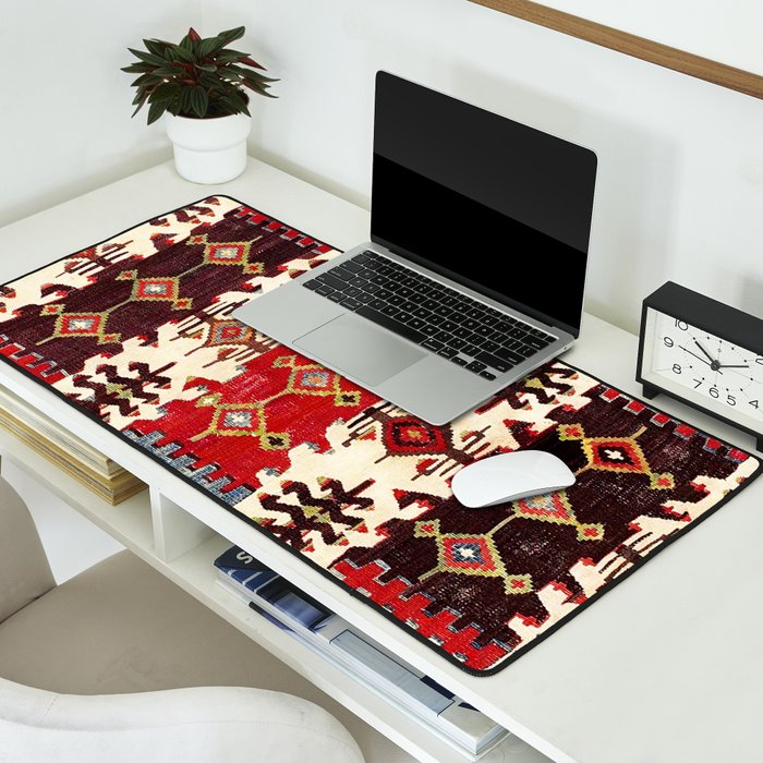 Burdur  Antique South West Anatolia Turkish Kilim Print Desk Mat Gallery Image 2