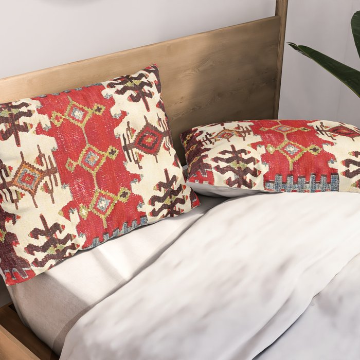 Burdur  Antique South West Anatolia Turkish Kilim Print Pillow Sham Gallery Image 2