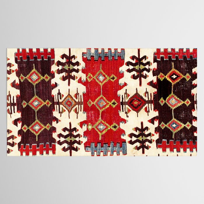 Burdur  Antique South West Anatolia Turkish Kilim Print Tablecloth Gallery Image 2