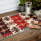 Burdur  Antique South West Anatolia Turkish Kilim Print Outdoor Rug Gallery Image 2