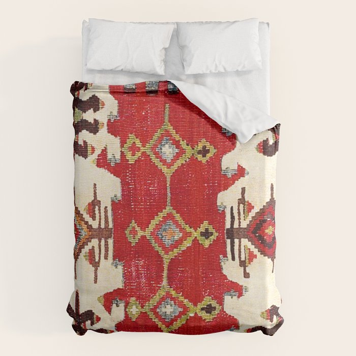Burdur  Antique South West Anatolia Turkish Kilim Print Duvet Cover Gallery Image 1
