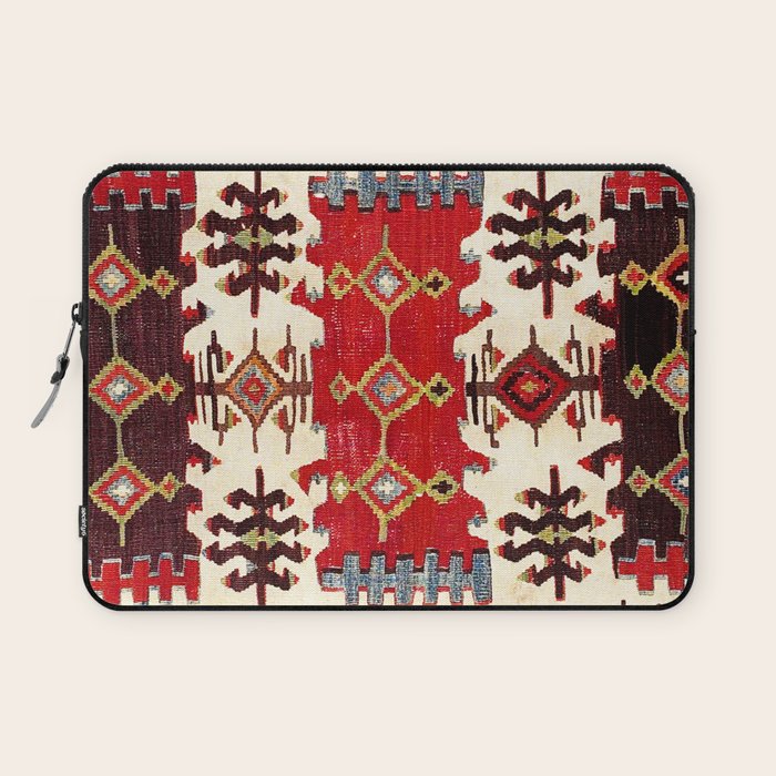 Burdur  Antique South West Anatolia Turkish Kilim Print Laptop Sleeve Gallery Image 1
