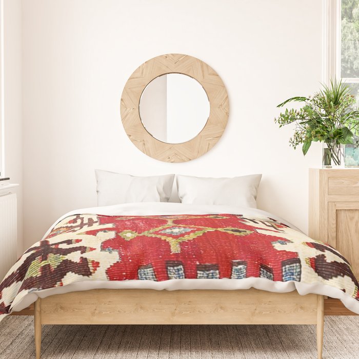 Burdur  Antique South West Anatolia Turkish Kilim Print Duvet Cover Gallery Image 3