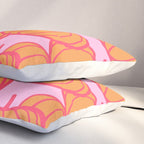 Retro Dopamine Pumpkin Fall Pattern - Orange on Pink Pillow Sham Gallery Image 3