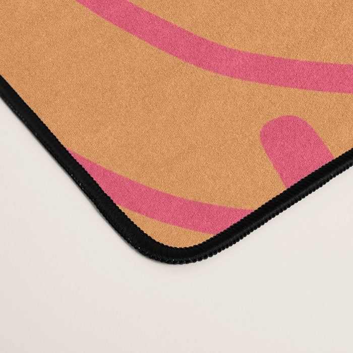 Retro Dopamine Pumpkin Fall Pattern - Orange on Pink Desk Mat Gallery Image 4