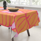 Retro Dopamine Pumpkin Fall Pattern - Orange on Pink Tablecloth Gallery Image 3