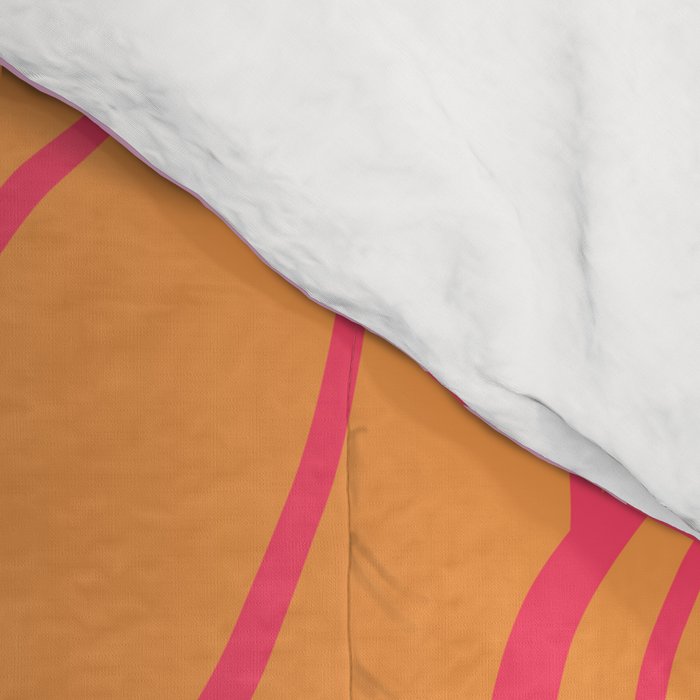 Retro Dopamine Pumpkin Fall Pattern - Orange on Pink Comforter Gallery Image 4