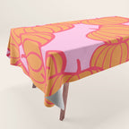 Retro Dopamine Pumpkin Fall Pattern - Orange on Pink Tablecloth Gallery Image 1