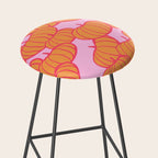Retro Dopamine Pumpkin Fall Pattern - Orange on Pink Stool Gallery Image 2