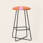 Retro Dopamine Pumpkin Fall Pattern - Orange on Pink Stool Gallery Image 1