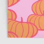 Retro Dopamine Pumpkin Fall Pattern - Orange on Pink Poster Gallery Image 3
