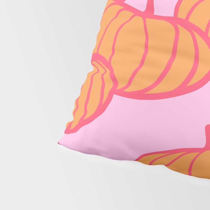 Retro Dopamine Pumpkin Fall Pattern - Orange on Pink Pillow Sham Gallery Image 4