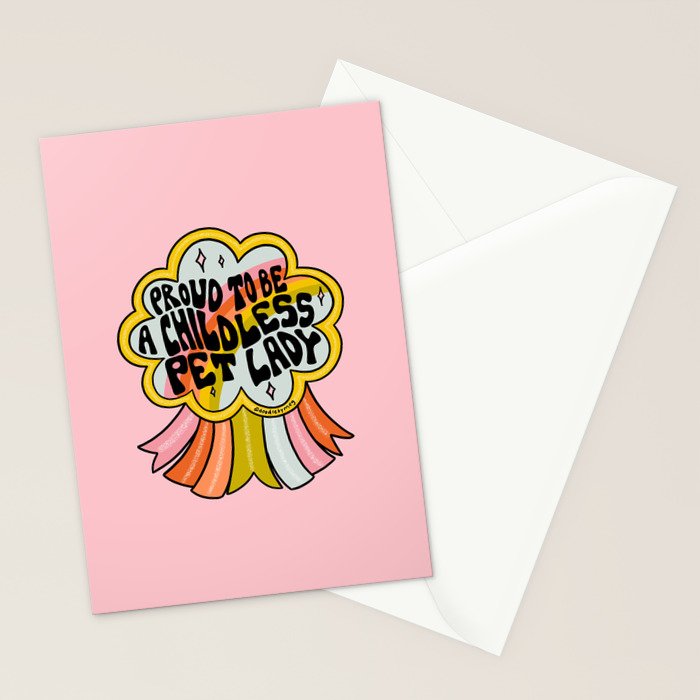 Proud To Be A Childless Pet Lady Stationery Card Gallery Image 2