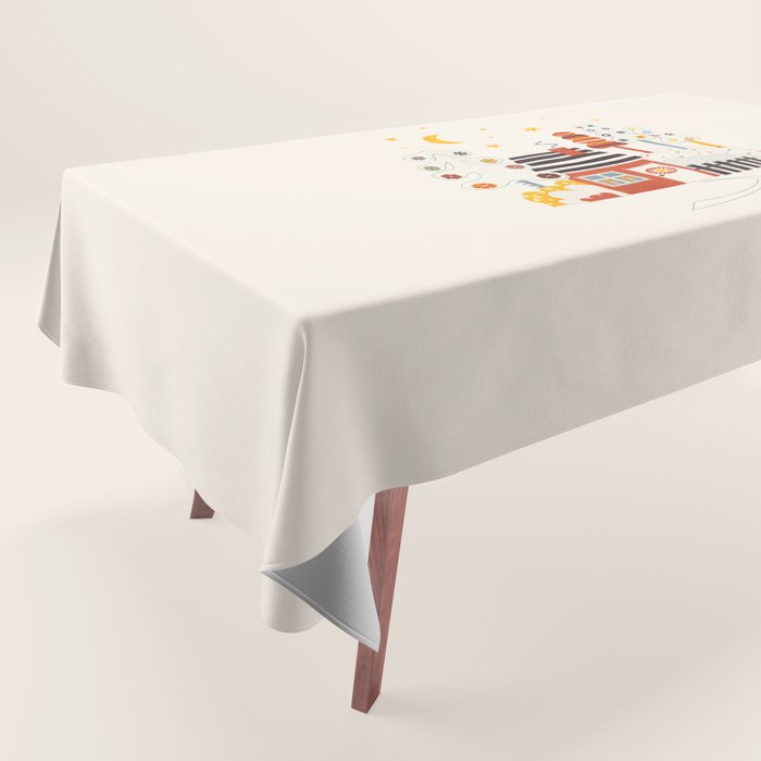 Christmas Winter Hut Illustration Tablecloth Gallery Image 1