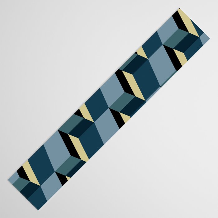 Cuboid Mid Century Abstract Shapes Pattern III Table Runner Gallery Image 3