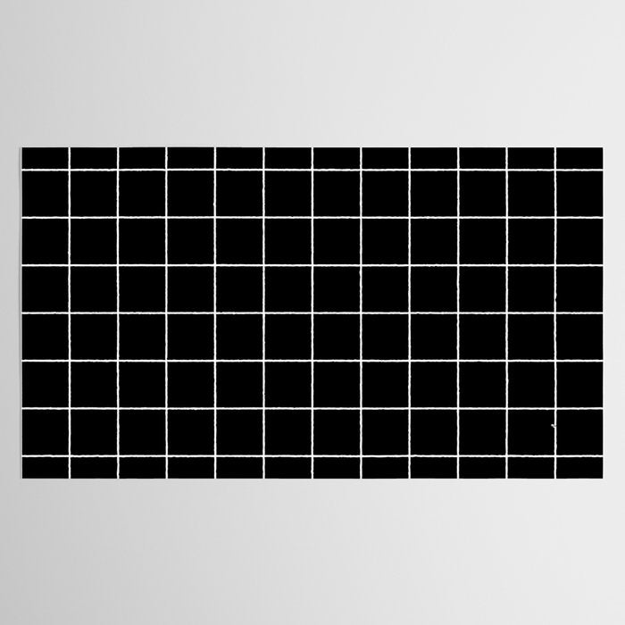 Grid Pattern Line Stripe Black and White Minimalist Geometric Stripes Lines Drawing Tablecloth Gallery Image 2