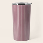 Romantic Botanica Coordinator - Thin Stripes in Rosewood Pink Travel Mug Gallery Image 1
