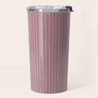 Romantic Botanica Coordinator - Thin Stripes in Rosewood Pink Travel Mug Gallery Image 2