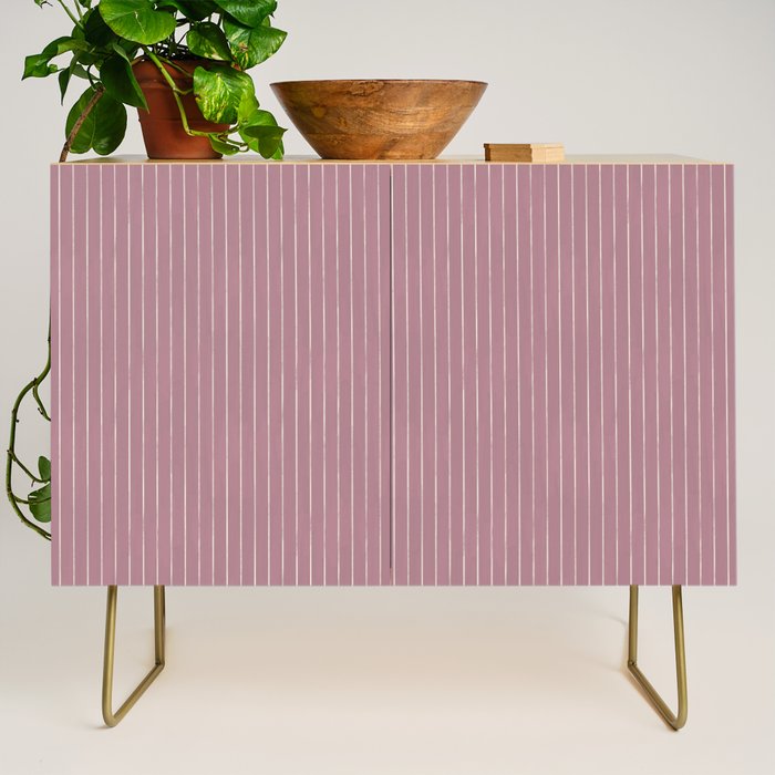 Romantic Botanica Coordinator - Thin Stripes in Rosewood Pink Credenza Gallery Image 1